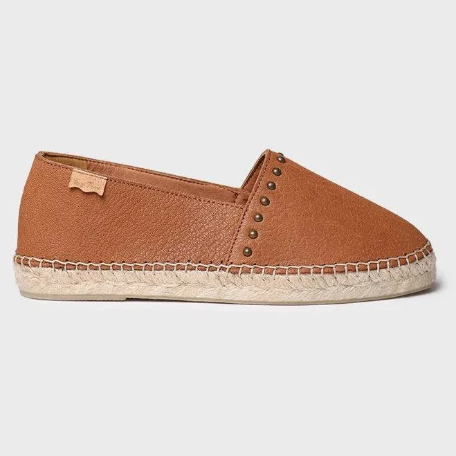 shoes Flat women's espadrille in leather with studs - MALTA Toni Pons $125