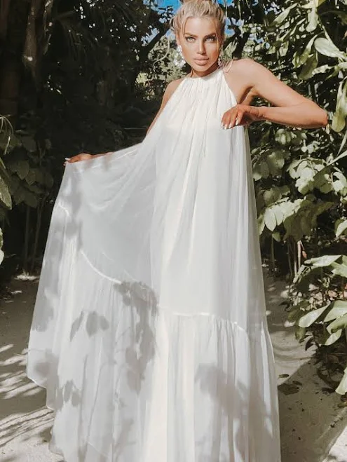 dress Flowy Boho Halter Neck Maxi Dress Etsy - CaramellaFashion $198.75