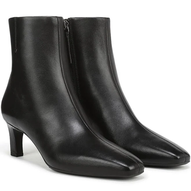 shoes Franco Sarto Women's Tavisha Square Toe Leather Ankle Boots Famous Footwear $74.99