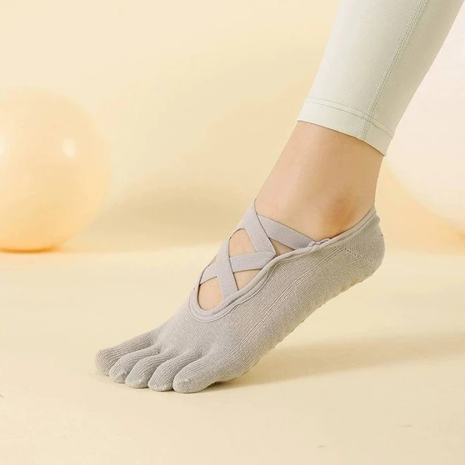 shoes Full-Toe Yoga Pilates Grip Five-ToeSocks danceandsway.com $12.47