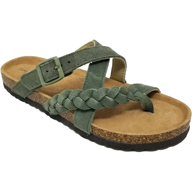 shoes Gaahuu Women's Leather Braided Criss Cross memory foam Footbed Sandal Woman Within $31.99