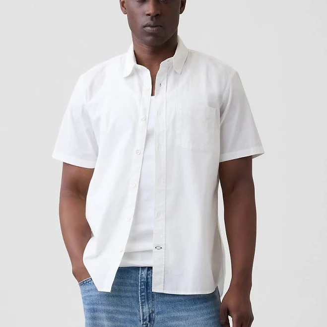 top Gap Men's Stretch Poplin Shirt Gap Factory $26.99
