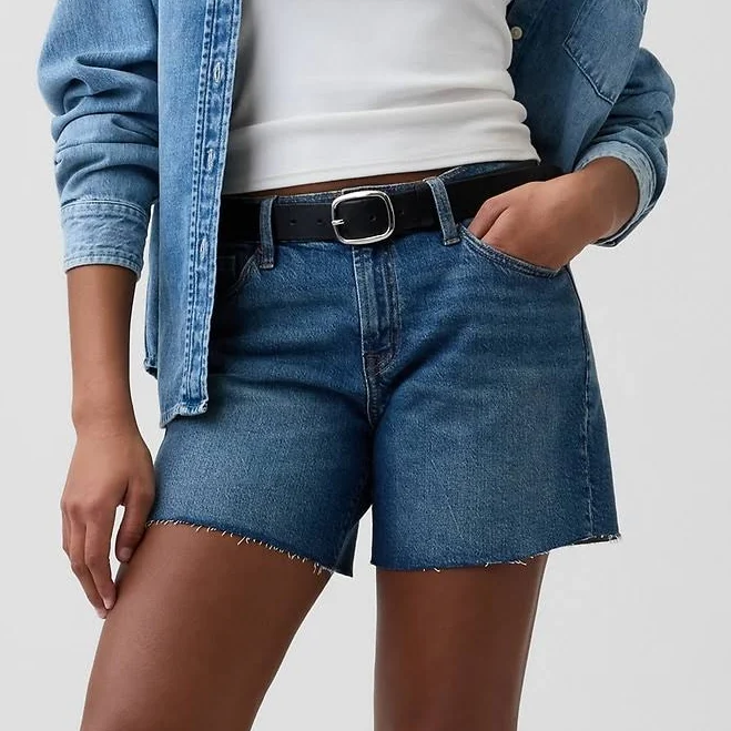 shorts Gap Women's 5" Mid Rise Soft Denim Shorts Gap Factory $29.99