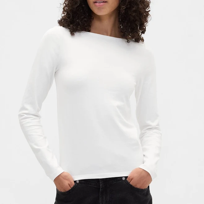 boat neck top Gap Women's Stretch Jersey Boatneck T-Shirt Gap Factory $11.99