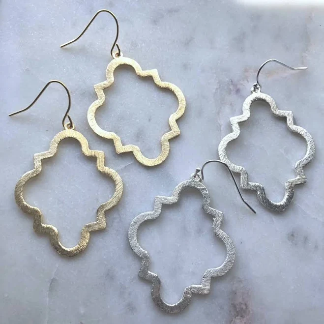 accessory Geometric Statement Brushed Gold Earrings Etsy - laalee $16