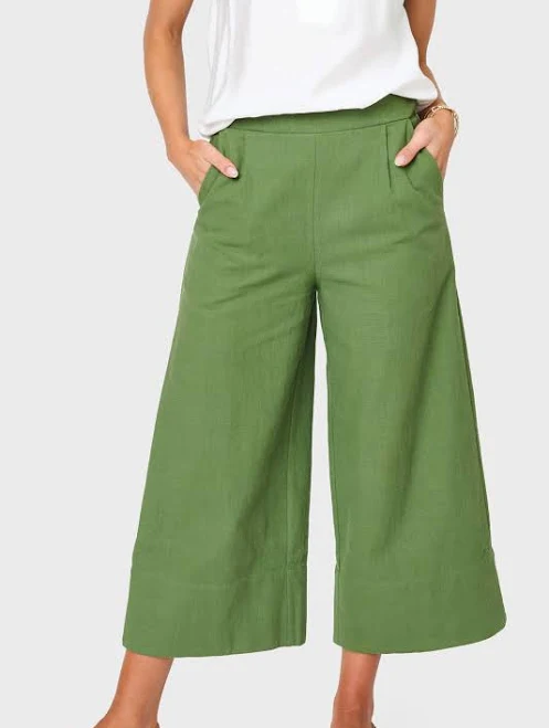 matching set Gibsonlook Crop Wide Leg Linen Blend Pants Gibsonlook $85