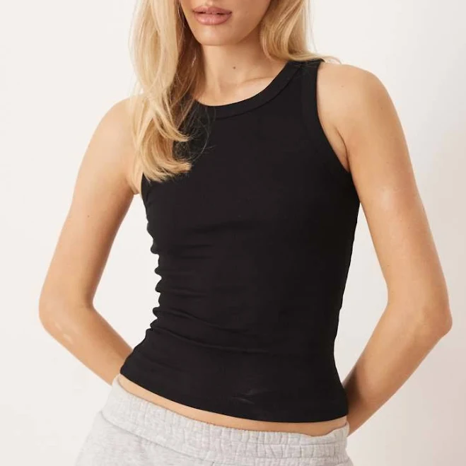top Gina Tricot Fitted Rib Knit Tank Top ASOS $18.5
