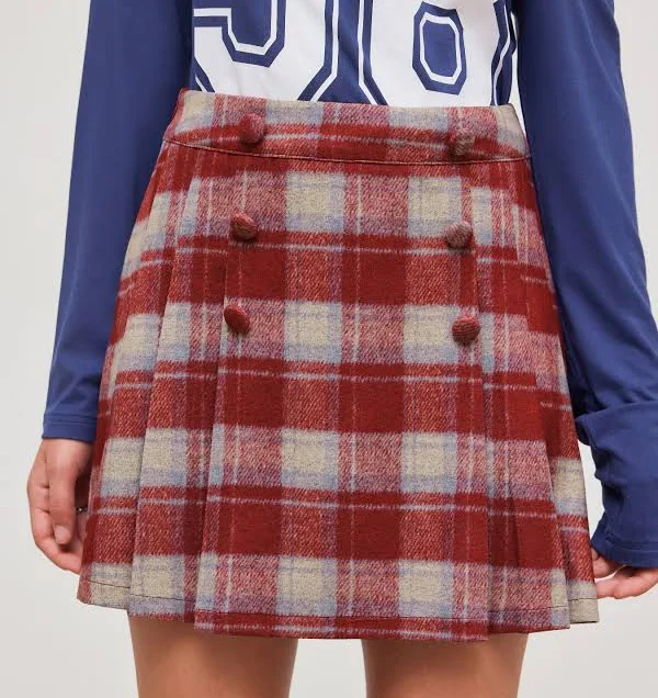 skirt Gingham A-Line Silhouette Mini Skirt Cider $19.92