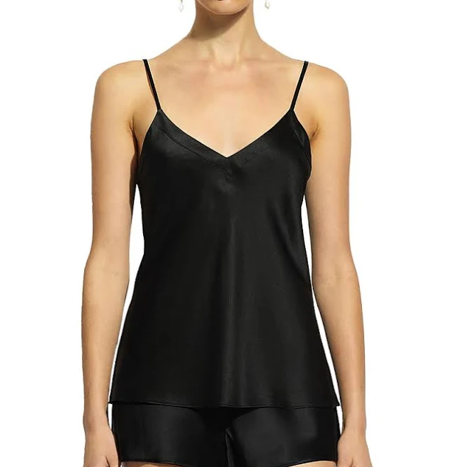 top Ginia Silk Cami - Black Editorialist $118