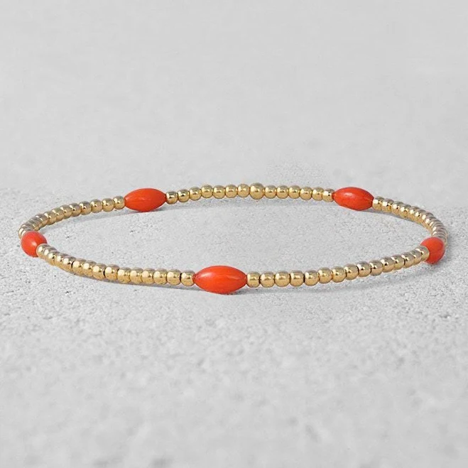 accessory Gold Filled Coral Beaded Bracelet Etsy - IsabellaCelini $31.95