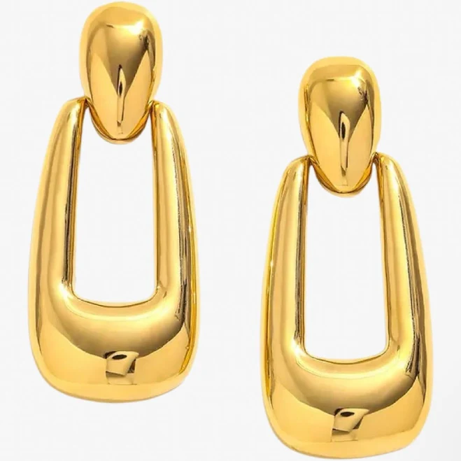 accessory Gold Sculptural Drop Earrings Asanti by Koi $48