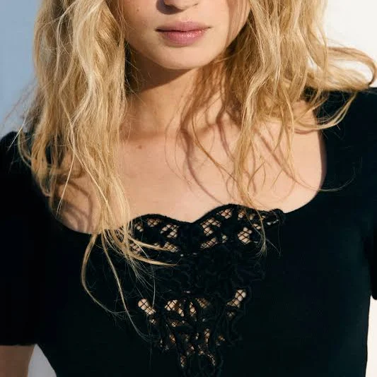 top H&M Ladies Eyelet Embroidered Top H&M $14.99