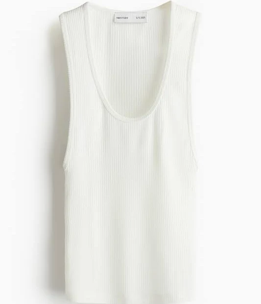 top H&M Ladies Ribbed Viscose Tank Top H&M $29.99