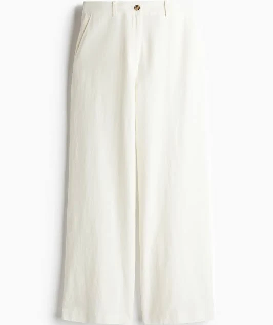pants H&M Ladies Wide-Leg Linen-Blend Pants H&M $22.99