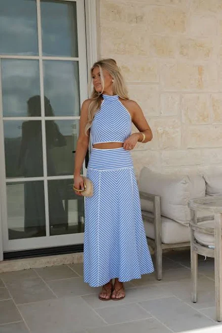 matching set Halter Striped Crop Top Set These Three Boutique $75.2