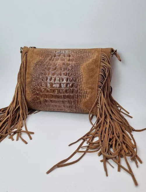bag Handmade Leather Fringe Crossbody Bag Etsy - Seller $78.28