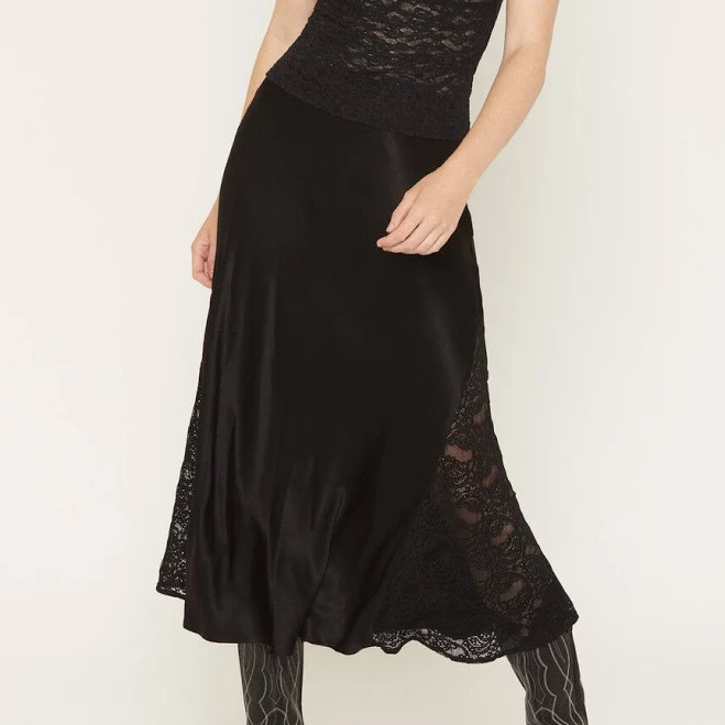 skirt Idyllwind Rita Satin and Lace Midi Skirt Boot Barn $64.95