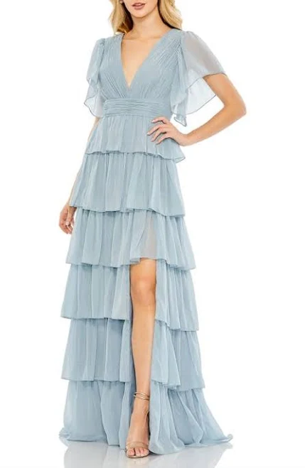 dress Ieena for Mac Duggal Flutter Sleeve Ruffle Tiered Gown Nordstrom $398