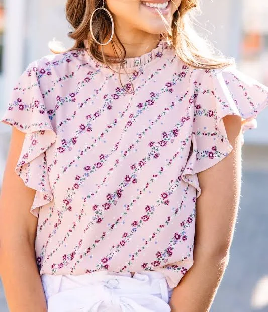 blouses In The Morning Sun Ditsy Floral Blouse The Mint Julep Boutique $30