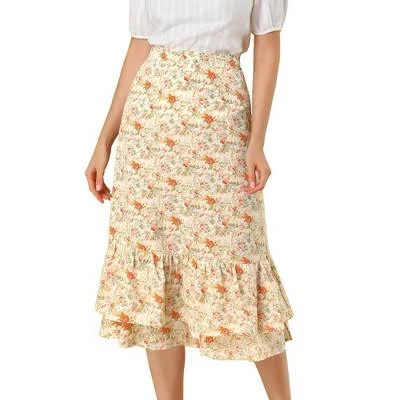 skirt Inspire Chic Women's Floral Chiffon Tiered Flowy Midi Skirt Target $31.99