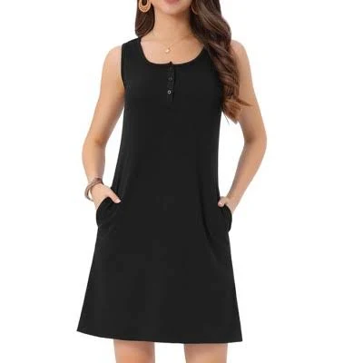 dress Inspire Chic Women's Scoop Neck Sleeveless Swing Sundress with Pockets Target $30.99