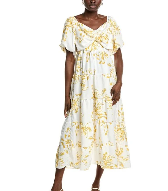 dress IPPONELLI Women's Tiered Midi Dress RueLaLa $34.99