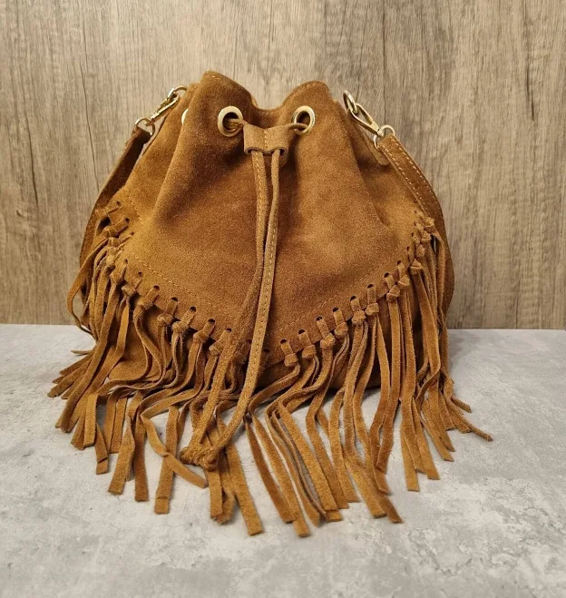 bag Italian Suede Leather Fringe Crossbody Bag Etsy - Seller $81.52
