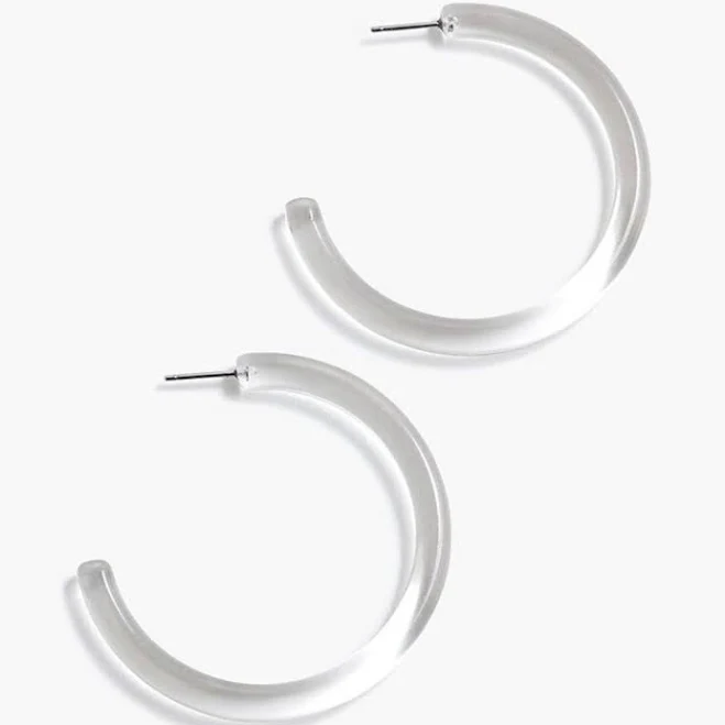 accessory J.crew 100% Authentic Lucite Hoop Earrings - Clear eBay - gladtomeetyouagain $19.5