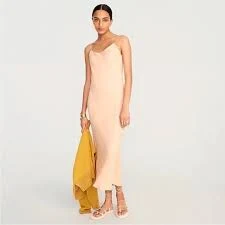 dress J. Crew Gwyneth Cupro Silky Peach Midi Slip Dress NWT size 4 Small Poshmark $60