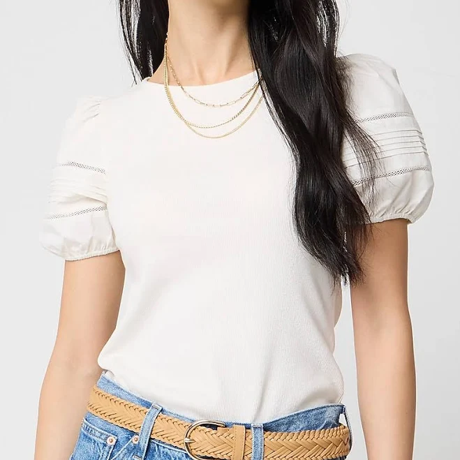 top J.Crew Women's Puff-Sleeve Mixy Top J.Crew Factory $59.99
