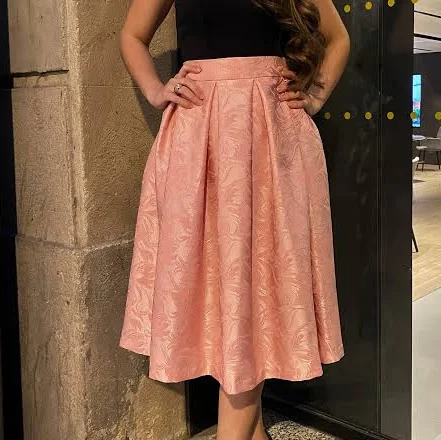 skirt Jacquard Flared Midi Skirt with Embroidery Etsy - Seller $137.21