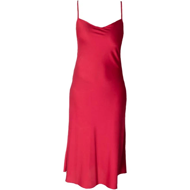 dress Janara Jones Women's Satin Cami-Slip V-Neck Midi Dress Wolf & Badger $277
