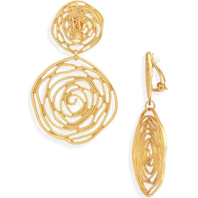 accessory Karine Sultan Oversize Rose Cutout Drop Clip Earrings Nordstrom $48