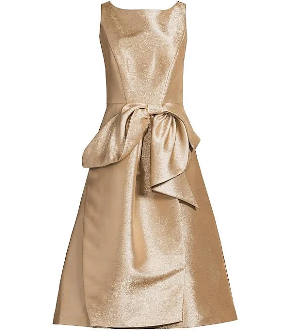 dress Kay Unger Women's Lillian Metallic Bow Detail Midi Dress Saks Fifth Avenue $83.82