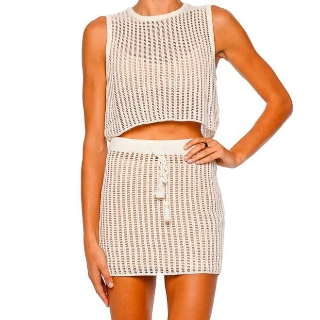 top L*Space Sander Cropped Crochet Knit Tank Lola Dré $79