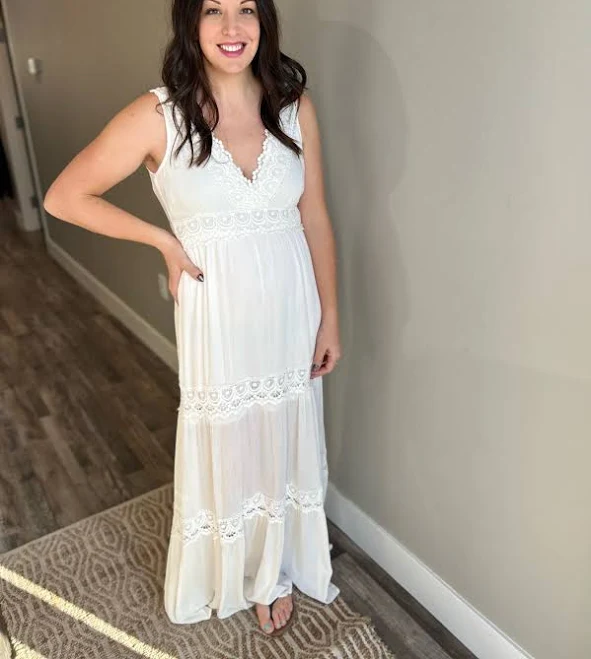dress Lace V-Neck Maxi Dress Rose Grace Boutique $10