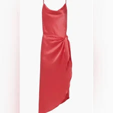 dress L'AGENCE Coral Rose Silk Faux Wrap Sarong Midi Dress Poshmark $200