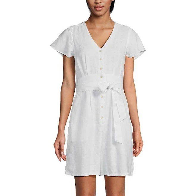romper Lands' End Women's Flutter Sleeve Linen Romper Kohl's $89.95