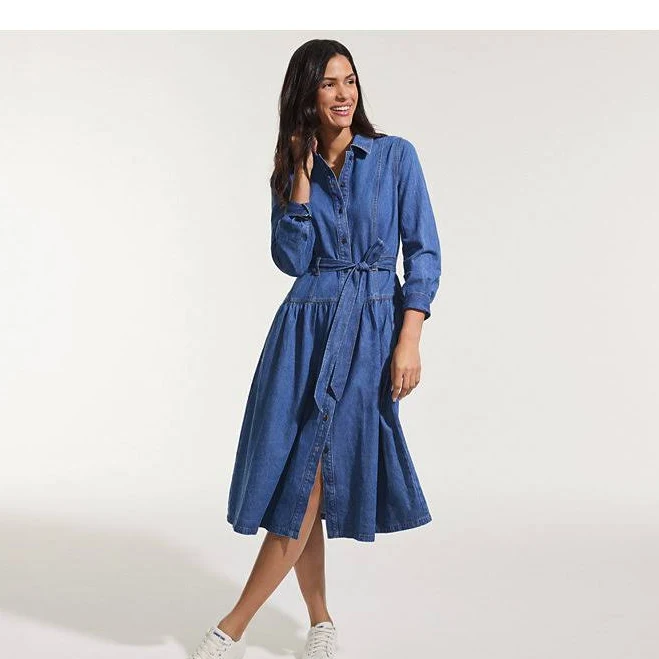 dress Lands' End Women's Soft Denim Midi Shirt Dress Lands' End $67.47