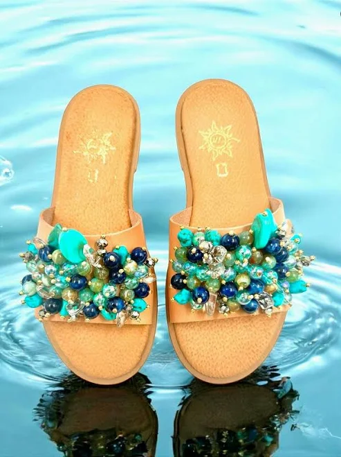 shoes Leather Beaded Sandals Etsy - Seller $110.77
