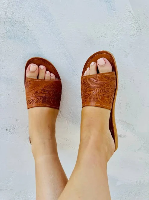 shoes Leather Slides BoHo Imports $45