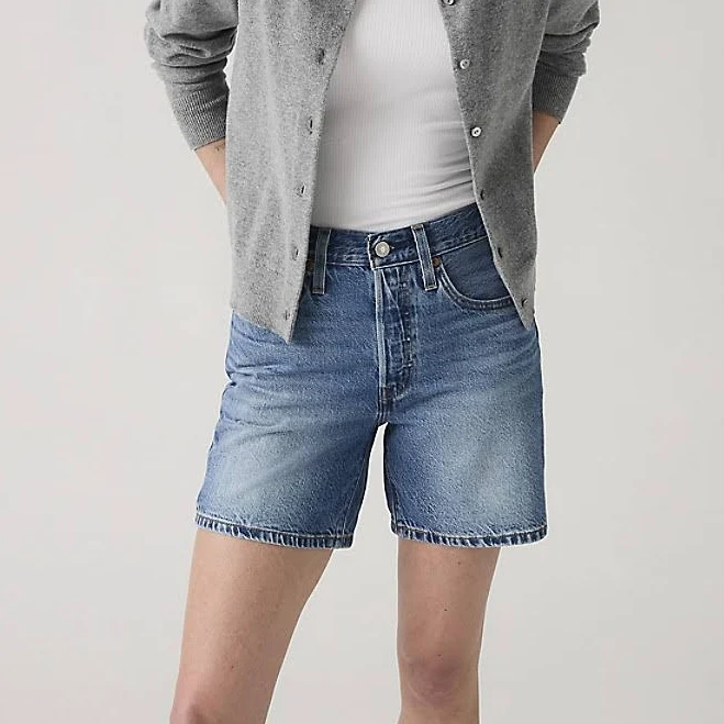 bottoms Levi's 501 Original Fit Mid-Thigh Lightweight Women's Shorts - Medium Wash 23 Levi's $69.5