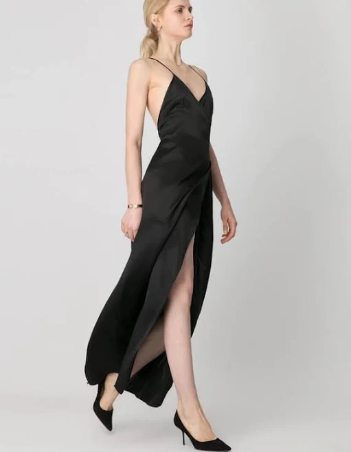 dress LILYSILK Women's Elegant Silk Maxi Wrap Dress LilySilk $95
