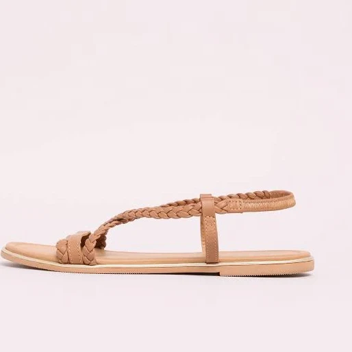 shoes Lipsy Standard Fit Leather Plait Weave Flat Sandals Next USA $65