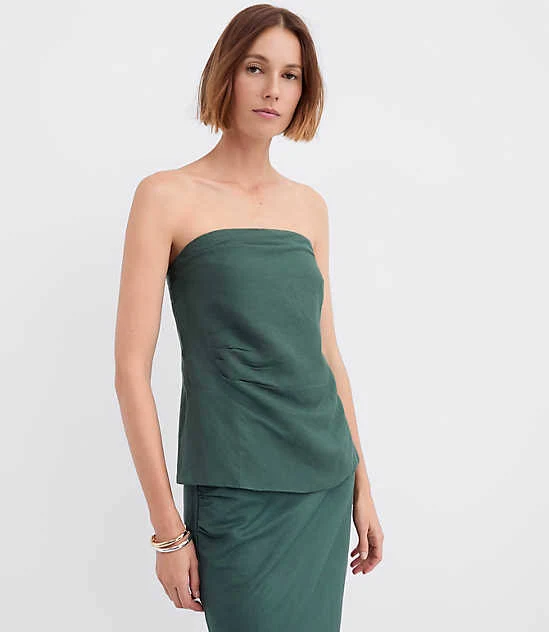 tube top Loft Women's Ruched Linen Blend Top LOFT $41.97