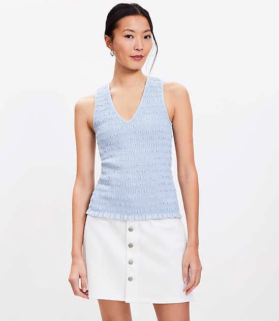 tube top Loft Women's Smocked Modern Tank Top LOFT $17.93