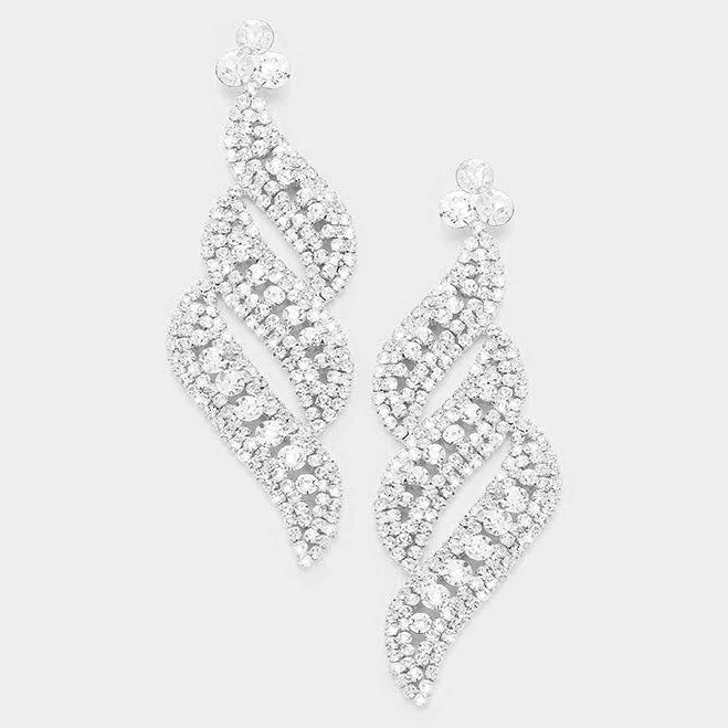 accessory Long Crystal Statement Earrings On Silver lmbling $43