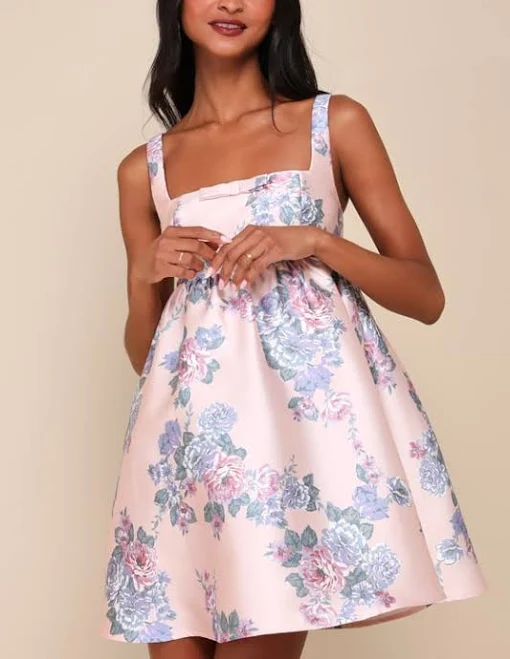 dress Lulus Floral Babydoll Empire Waist Mini Dress Lulus $63.2
