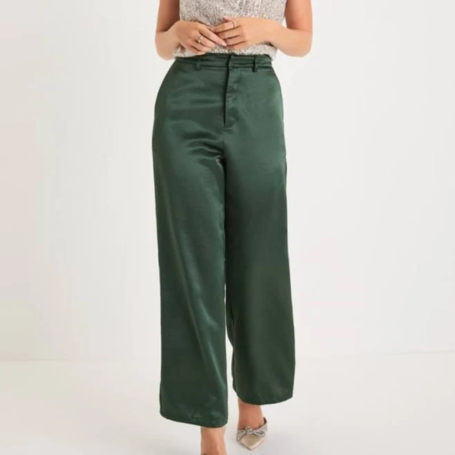 pants Lulus High-Rise Wide-Leg Satin Trousers Poshmark $25