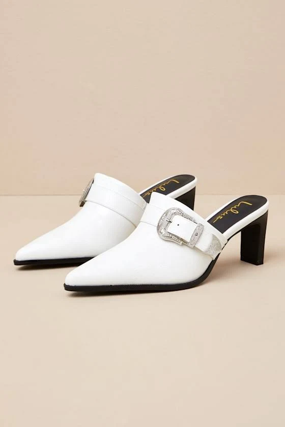 shoes Lulus Pointed-Toe Buckle Mules Lulus $15